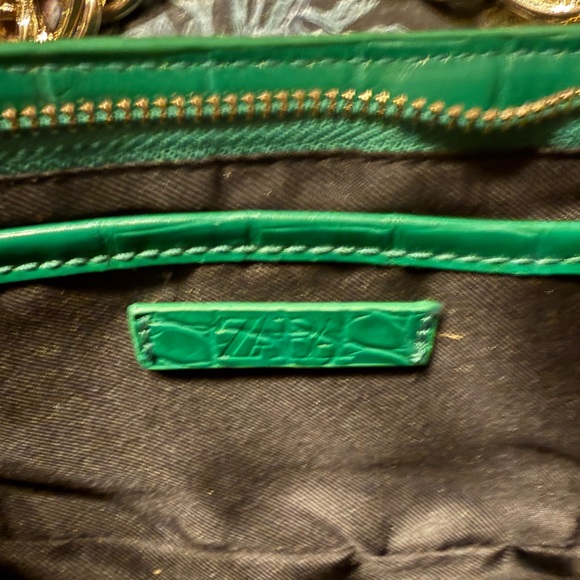 Zara Kelly Green Midi Dress & Matching Animal Skin Bag With Metal Chain Set NWOT - Picture 14 of 15